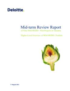 Mid-term Review Report of Nine NGO REDD+ Pilot Projects in Tanzania Higher-Level Overview of NGO REDD+ Portfolio 17 August 2012