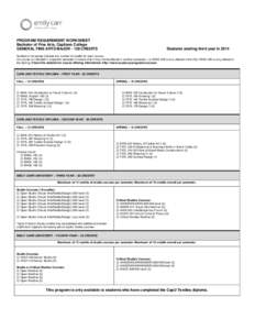 GRADUATION REQUIREMENT FORM FOR BFA EXTERNAL