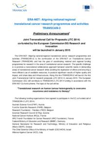 Preliminary announcement TRANSCAN JTC-2014