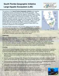 South Florida Geographic Initiative: Large Aquatic Ecosystems Fact Sheet