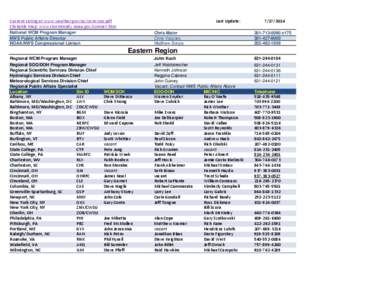 Current Listing at www.weather.gov/os/wcm‐soo.pdf Clickable Map: www.stormready.noaa.gov/contact.htm Last Update:  National WCM Program Manager