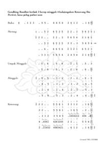 Gendhing Bondhet kethuk 2 kerep minggah 4 kalajengaken Ketawang Ibu Pertiwi, laras pelog pathet nem Buka: y