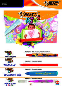 Kids  Wallet 12 - Wax crayons, Assorted Colours Wallet 12 - Assorted Colours