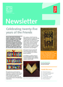 Registered charity no[removed]Newsletter Celebrating twenty-five years of the Friends This year the Friends of the British