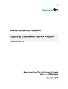 1  Archives of Manitoba Procedure Accessing Government Archival Records For Government Staff only