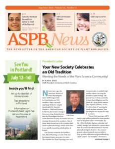 May/June 2014 • Volume 41, Number 3  p. 5 ASPB 2014 Award Winners