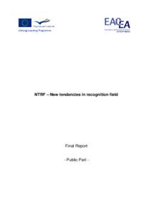 NTRF – New tendencies in recognition field  Final Report - Public Part -