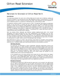 Microsoft Word - Rationale for Extension of Clifton Road North.docx