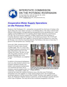 INTERSTATE COMMISSION ON THE POTOMAC RIVER BASIN 30 W est Gude Drive, Suite 450, Rockville, Md., [removed]1908; FAX[removed]E-MAIL: info@ icprb.org; URL: www.potom acriver.org