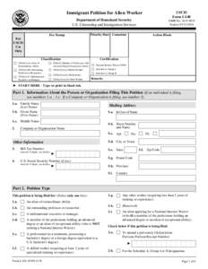 USCIS Form I-140 Immigrant Petition for Alien Worker Department of Homeland Security U.S. Citizenship and Immigration Services