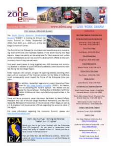 September 2011 Newsletter  www.sdrez.org 21ST ANNUAL ECONOMIC SUMMIT The South County Economic Development