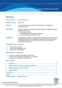 Discipline HR Policy E10 (QH-POL-124)