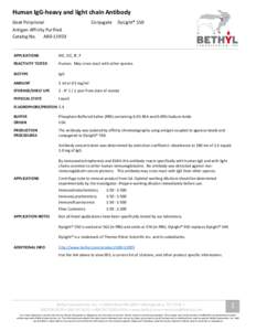 Human IgG-heavy and light chain Antibody Goat Polyclonal Conjugate  DyLight® 550