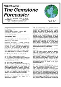 Robert Genis  The Gemstone Forecaster NGC, P. O. Box 42468, Tucson, AZ, [removed]6453