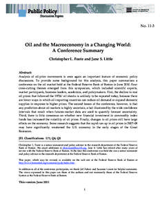 Oil and the Macroeconomy in a Changing World: A Conference Summary