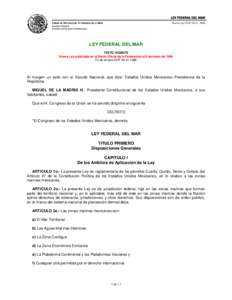 LEY FEDERAL DEL MAR CÁMARA DE DIPUTADOS DEL H. CONGRESO DE LA UNIÓN Nueva Ley DOFSecretaría General