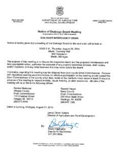 Public Meeting Notice:  Gun River Intercounty Drain Board Meeting - August 28, 2014