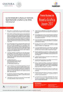 Premio Nacional de  La Secretaría de Cultura y el Instituto Queretano de la Cultura y las Artes convocan al