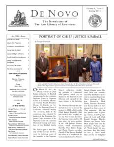Volume 9, Issue 2 Spring 2012 In This Issue  Court at the Cabildo