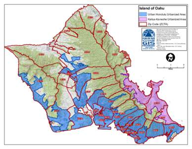 Island of Oahu Urban Honolulu Urbanized Area[removed]Kailua-Kaneohe Urbanized Area Zip Code (ZCTA)