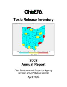 Toxic Release Inventory[removed]Annual Report Ohio Environmental Protection Agency Division of Air Pollution Control