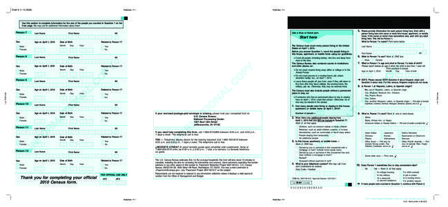 Census 2010 Questionnaire Informational Copy