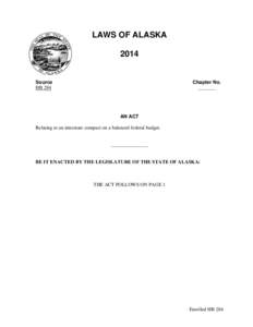 LAWS OF ALASKA 2014 Source HB 284
