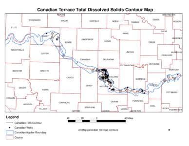 Canadian Terrace Total Dissolved Solids Contour Map WOODS WOODWARD WASHINGTON