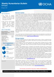 Weekly Humanitarian Bulletin Ethiopia 25 August 2014 Nutrition Update