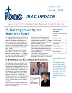 U PDAT E[removed]J A NUARY , 2002 IBAC UPDATE Newsletter of the International Business Aviation Council