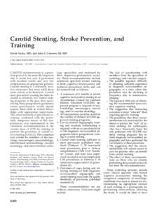 Carotid Stenting, Stroke Prevention, and Training