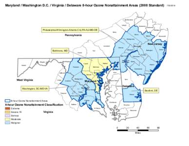 Maryland / Washington D.C. / Virginia / Delaware 8-hour Ozone Nonattainment Areas[removed]Standard) Warren Northampton Lehigh