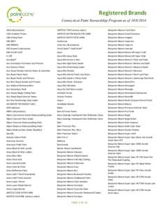 Registered Brands Connecticut Paint Stewardship Program as of[removed]all products) AMTECO TWP (various colors)