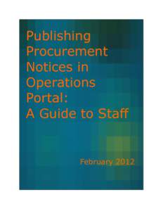 Publishing Procurement Notices in Operations Portal: A Guide to Staff