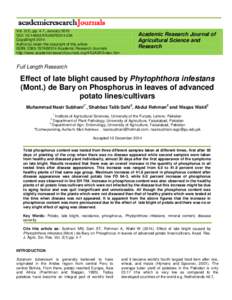 Vol. 3(1), pp. 4-7, January 2015 DOI: ARJASR2014.034 Copy©right 2014 Author(s) retain the copyright of this article ISSN: ©2014 Academic Research Journals http://www.academicresearchjournals.org/ARJAS