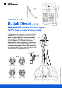 Patentschrift Nr[removed]Rudolf Diesel in Berlin Arbeitsverfahren und Ausführungsart für Verbrennungskraftmaschinen