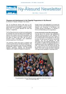 Ny-Ålesund Newsletter – 36nd Edition – NovemerNy-Ålesund Newsletter 36th Edition – NovemerProgress and development in the Flagship Programmes in Ny-Ålesund