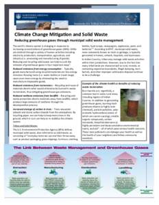 Climate Change Mitigation and Solid Waste Reducing greenhouse gases through municipal solid waste management The earth’s climate system is changing in response to increasing concentrations of greenhouse gases (GHG). GH