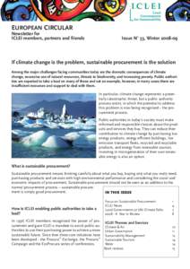 EUROPEAN CIRCULAR Newsletter for ICLEI members, partners and friends Issue N° 33, Winter