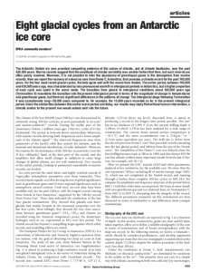 articles  Eight glacial cycles from an Antarctic ice core EPICA community members* *A full list of authors appears at the end of the paper