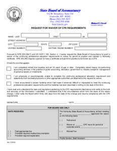 Microsoft Word - Copy of Copy of CPE Waiver Application.doc