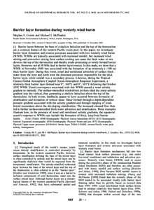 JOURNAL OF GEOPHYSICAL RESEARCH, VOL. 107, NO. C12, 8020, doi:[removed]2001JC001171, 2002  Barrier layer formation during westerly wind bursts Meghan F. Cronin and Michael J. McPhaden Pacific Marine Environmental Laborato