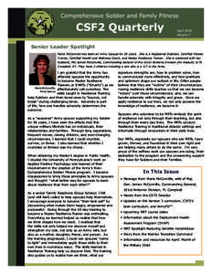 Comprehensive Soldier and Family Fitness  CSF2 Quarterly April 2014 Volume 7