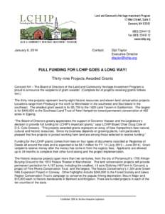 Land and Community Heritage Investment Program 13 West Street, Suite 3 Concord, NH 03301