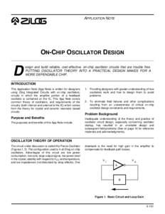 APPLICATION NOTE  1 ON-CHIP OSCILLATOR DESIGN
