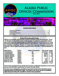 Alaska Public Offices Commission Fall 2014 Anchorage APOC[removed]E. Northern Lights Blvd., Room 128