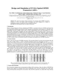 Design and Simulation of 25 Gb/s Optical OFDM Transceivers in ASIC
