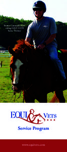 Brown Cornwell,USAF, riding EQUI-VETS horse ‘Mickey’ Service Program www.equivets.com