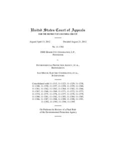 United States Court of Appeals FOR THE DISTRICT OF COLUMBIA CIRCUIT Argued April 13, 2012  Decided August 21, 2012