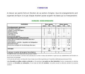 FORMATION A chacun ses points forts en fonction de sa section d’origine, tous les enseignements sont organisés de façon à ce que chaque étudiant puisse acquérir les bases qui lui manqueraient. HORAIRE HEBDOMADAIRE